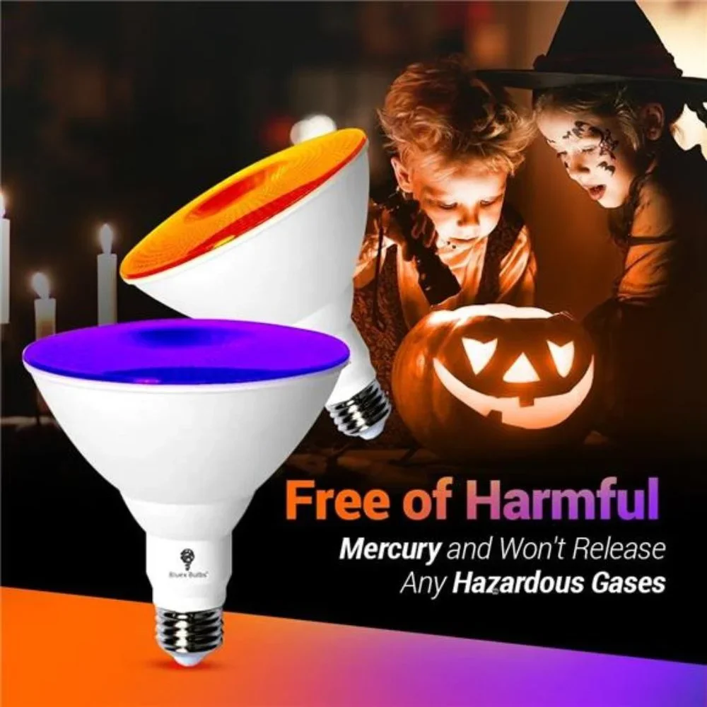Bulbs 2 Pack LED Par38 Flood Orange Light Bulb-10W (90Watt Equivalent) -Dimmable